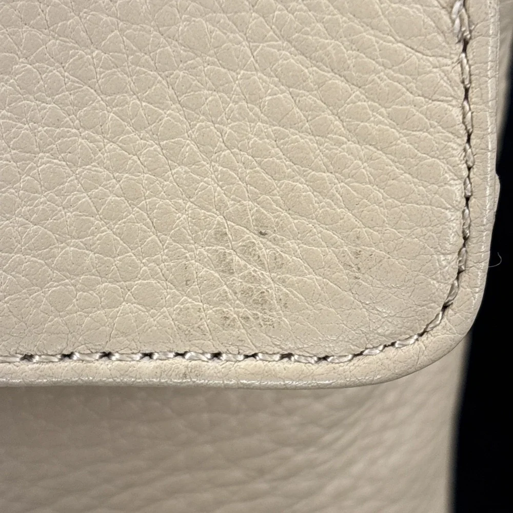 Calvin Klein Pebbled Leather Peach Chain Crossbody Purse Gold Lock Charm‎ EUC - Picture 8 of 16
